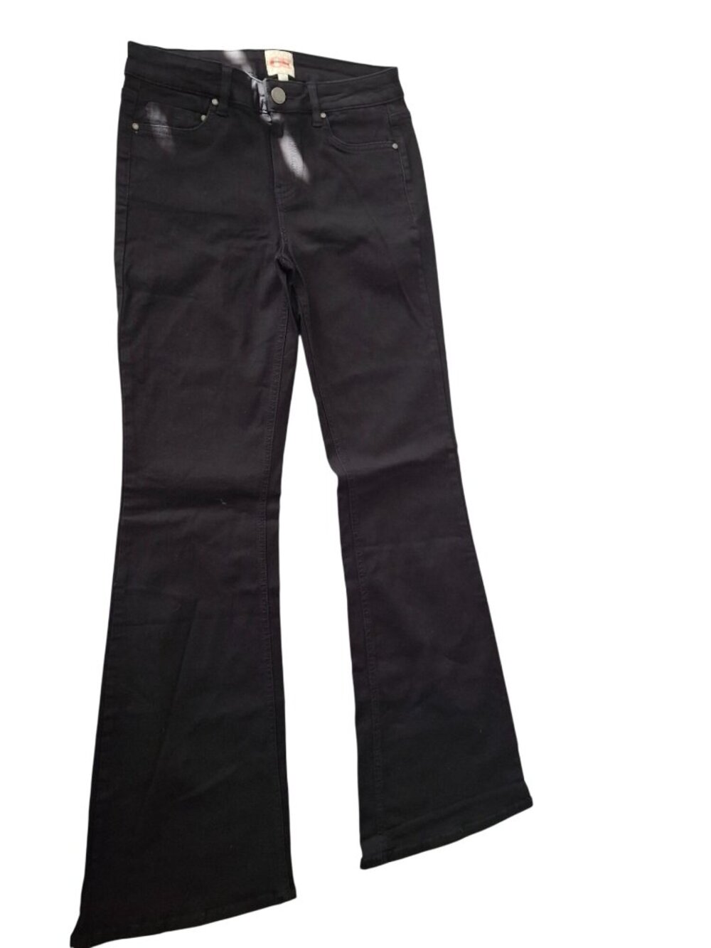 CB Black Flared Jeans Womens 9 Stretch Y2K Retro Minimalist Wide Leg Denim